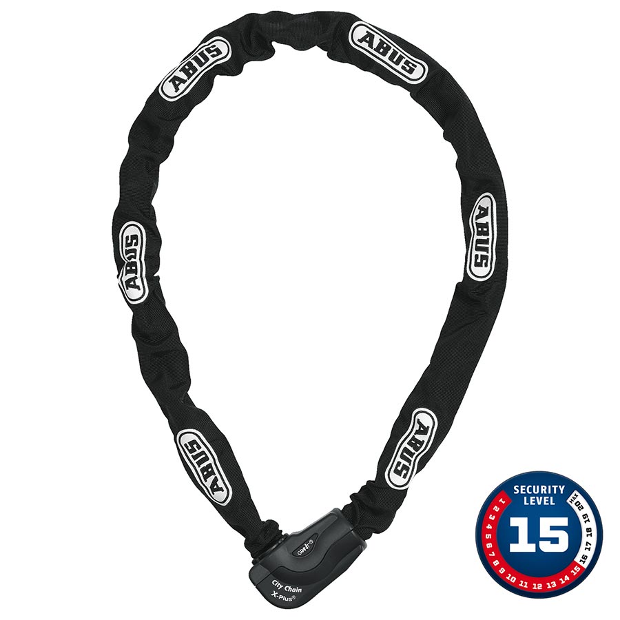 Abus, Granit CityChain XPlus 1060K, Chain Lock, Key, 10mm, 110cm, 3.6', Black