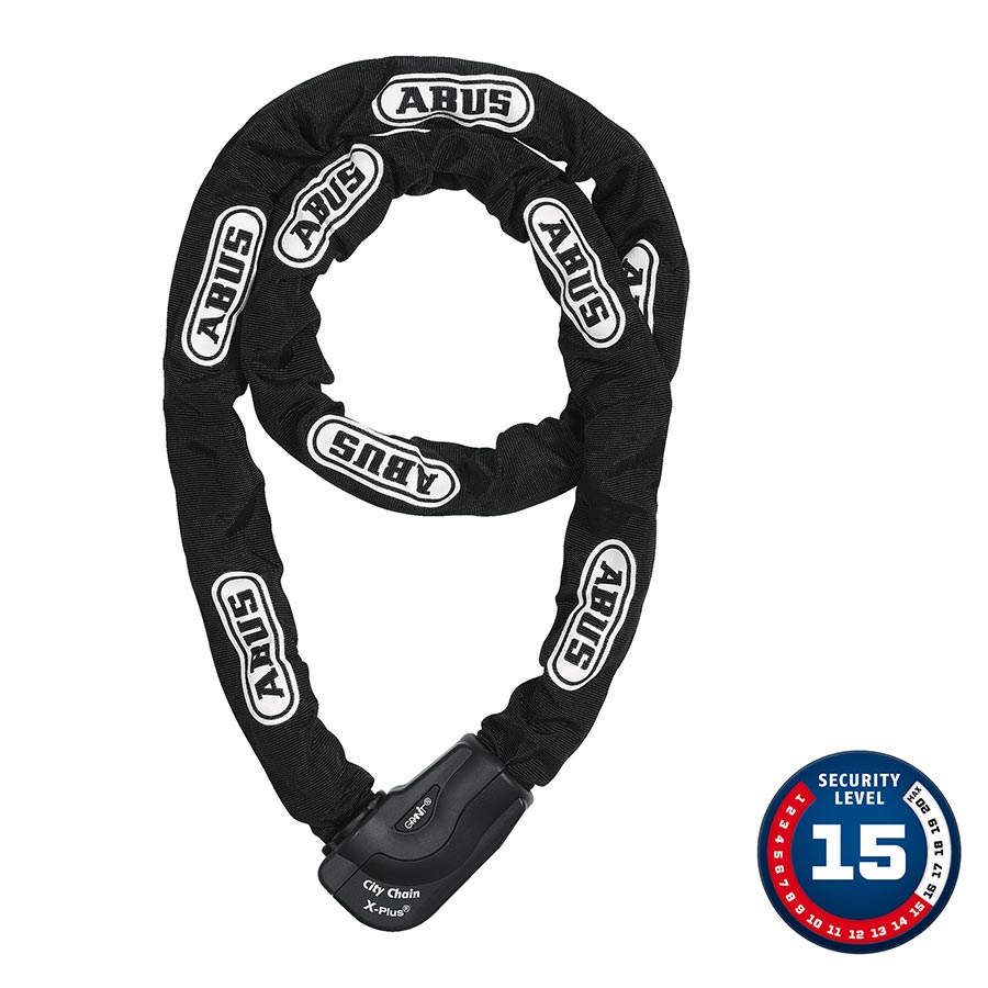 Abus, Granit CityChain XPlus 1060K, Chain Lock, Key, 10mm, 110cm, 3.6', Black