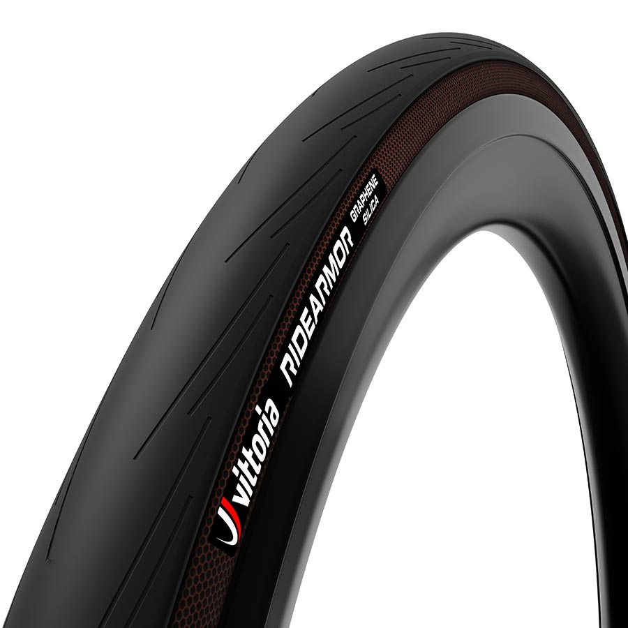 Vittoria, RideArmor, Road Tire, 700x28C, Folding, Tubeless Ready, Graphene + Silica, 100TPI, Black