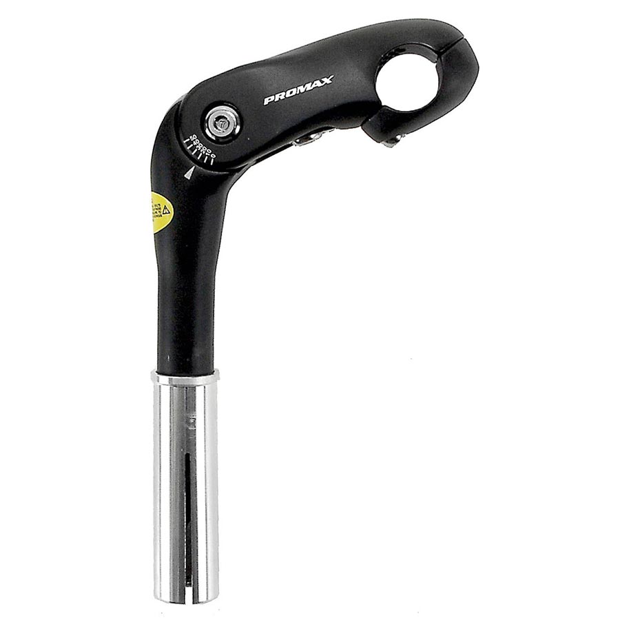 Promax, 85mm 1 1/8 Adj, OEM Black, Stem, Diameter: 25.4mm, Length: 85mm, Steerer: 22.2mm with 25.4mm adapter, Black