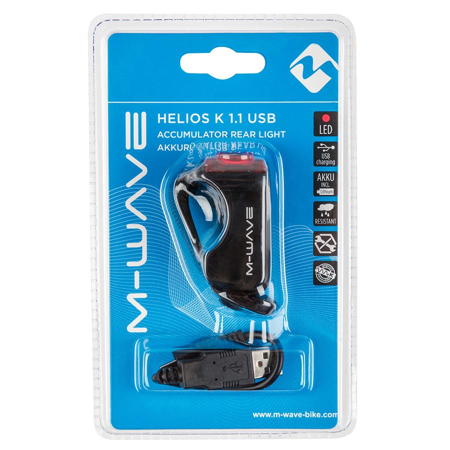 M-Wave, Helios K 1.1 USB, Light, Rear, Black