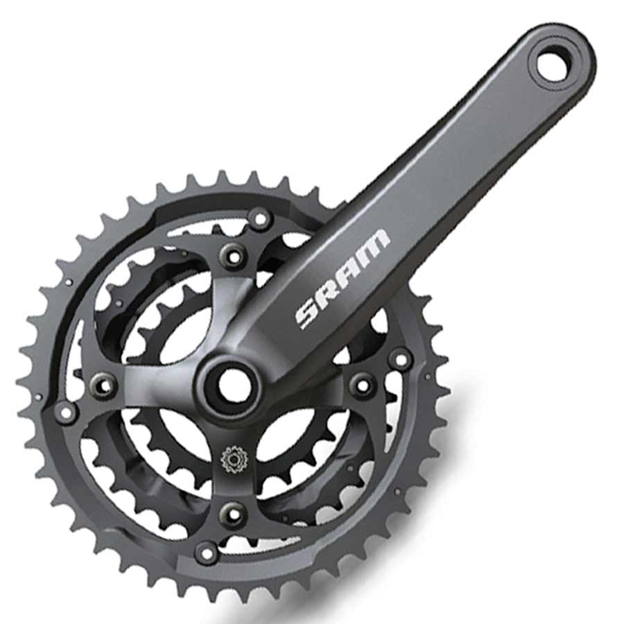 SRAM, S600 3.0, Crankset, 8sp, 175mm, 22/32/42, BCD: 64/104, Square, CL: 51mm, Black