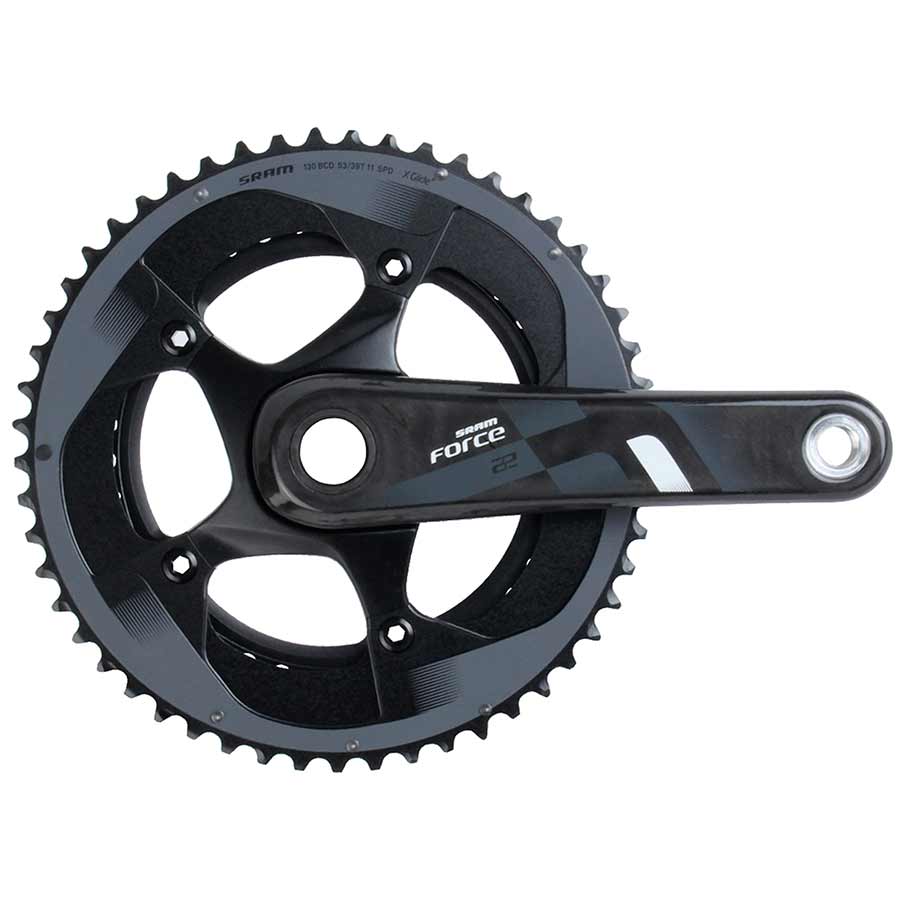 SRAM, Force22, Crankset, 11sp, 170mm, 39/53, BCD: 130, GXP, CL: 44.5mm, Black, 808g