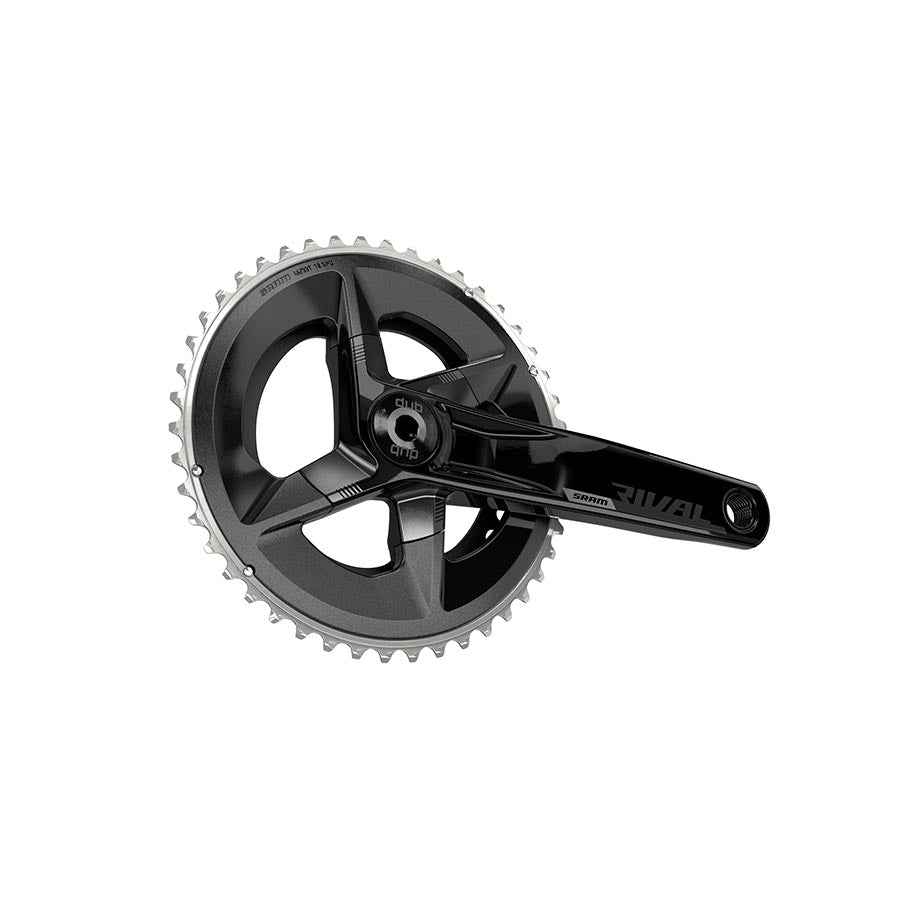 SRAM, Rival D1 2x, Crankset, Speed: 12, Spindle: 28.99mm, BCD: 107, 48/35, DUB, 160mm, Black, Road Disc