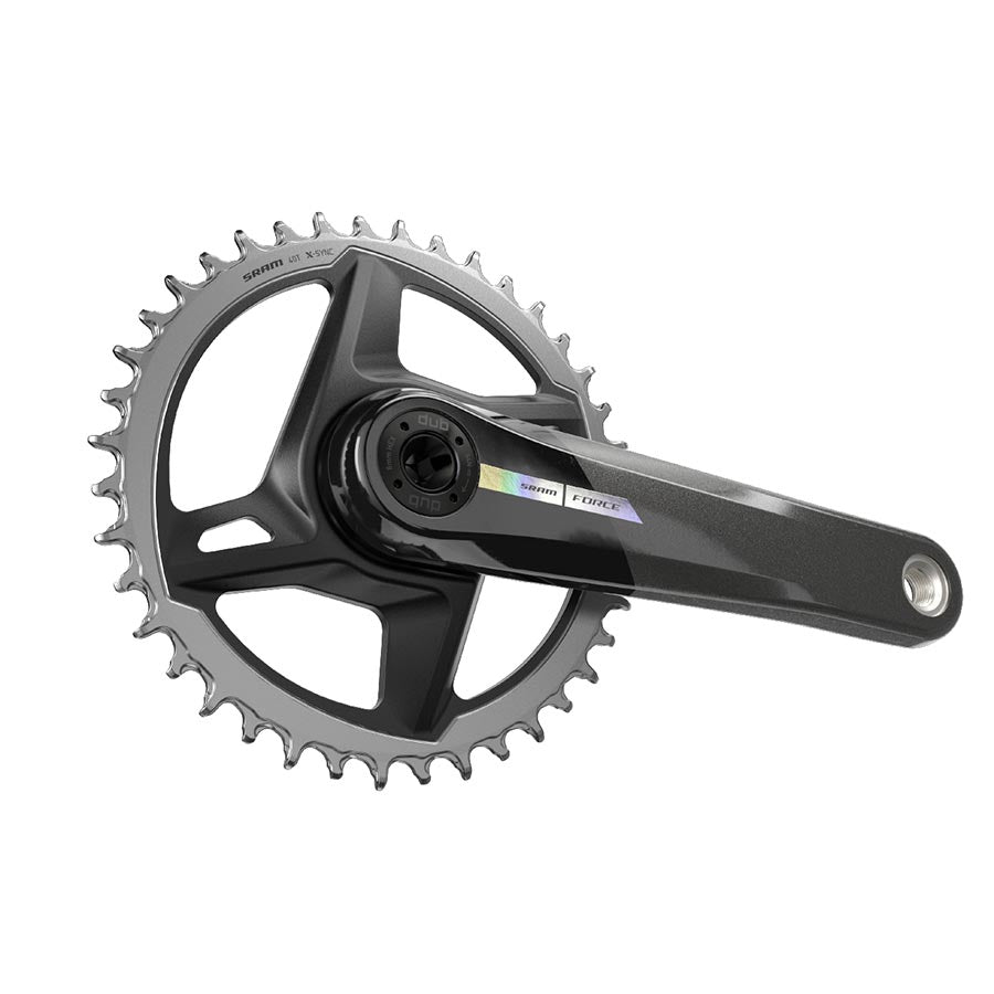 SRAM, Force D2 1x, Crankset, Speed: 12, Spindle: 28.99mm, BCD: Direct Mount, 40, DUB, 165mm, Black, Road Disc