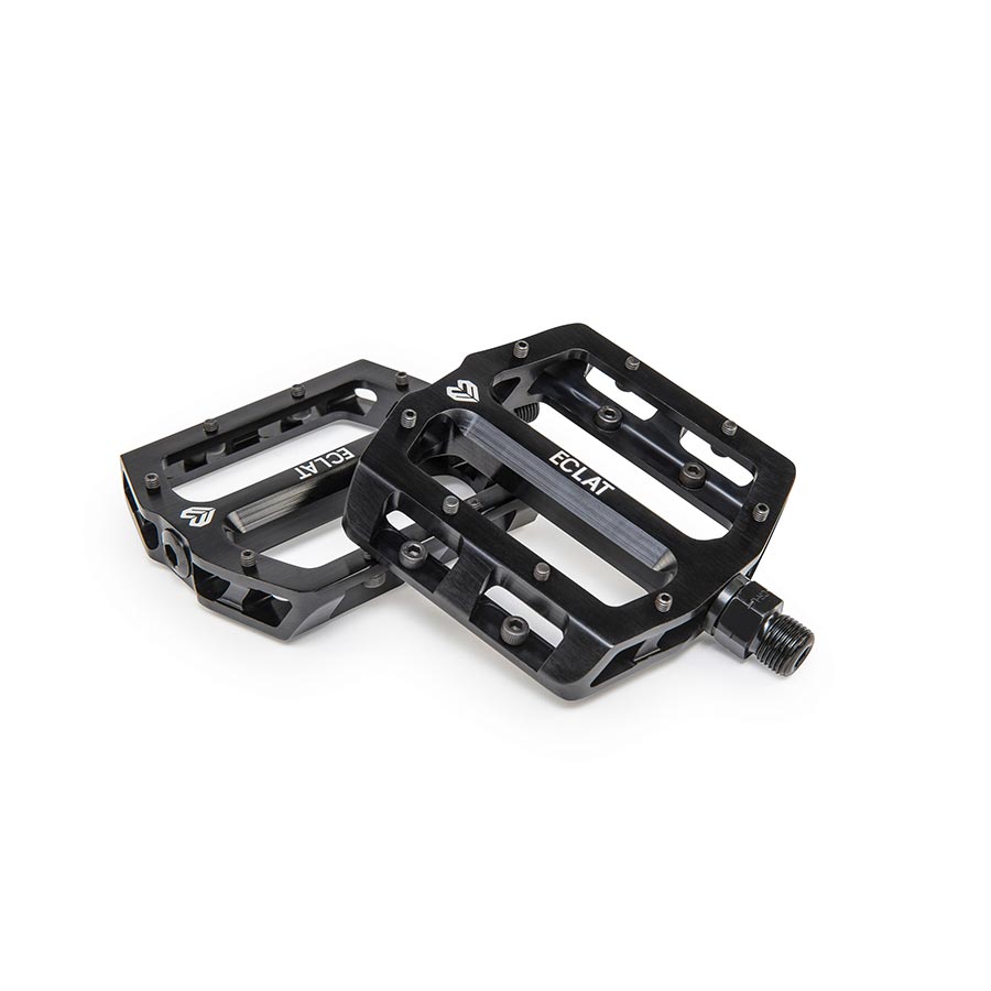 Eclat, Surge CNC, Platform Pedals, Body: Aluminum, Spindle: Cr-Mo, 9/16'', Black, Pair