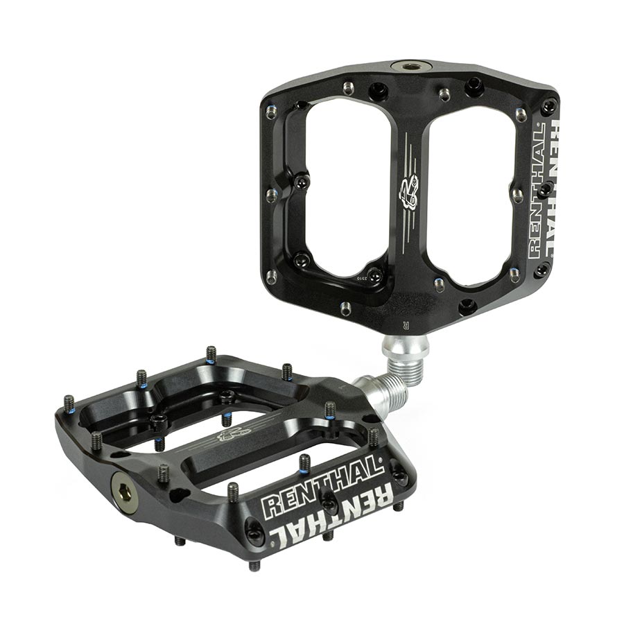 Renthal, Revo-F, Platform Pedals, Body: Aluminum, Spindle: Cr-Mo, 9/16'', Black