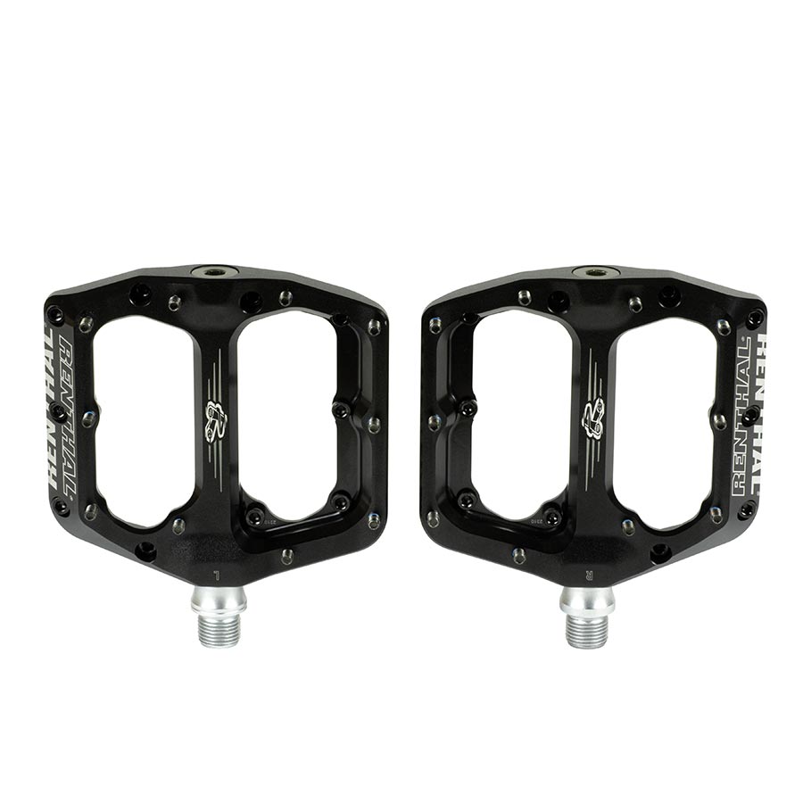 Renthal, Revo-F, Platform Pedals, Body: Aluminum, Spindle: Cr-Mo, 9/16'', Black