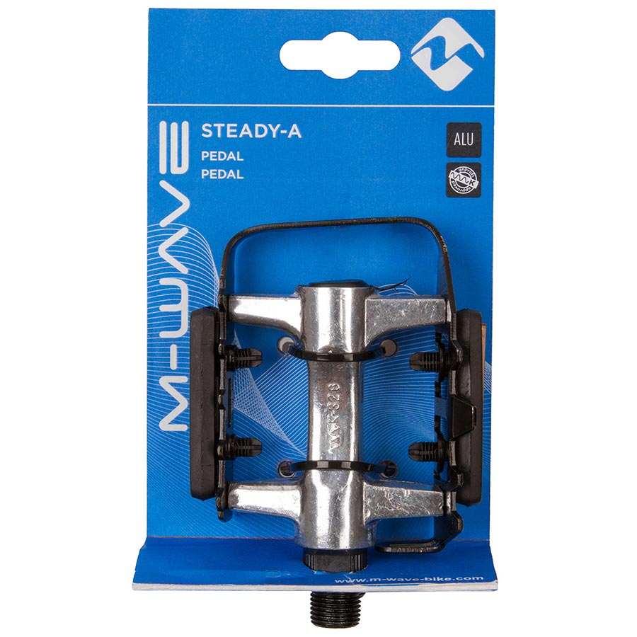 M-Wave, Steady-A, Platform Pedals, Body: Aluminum, Spindle: Steel, 9/16'', Black