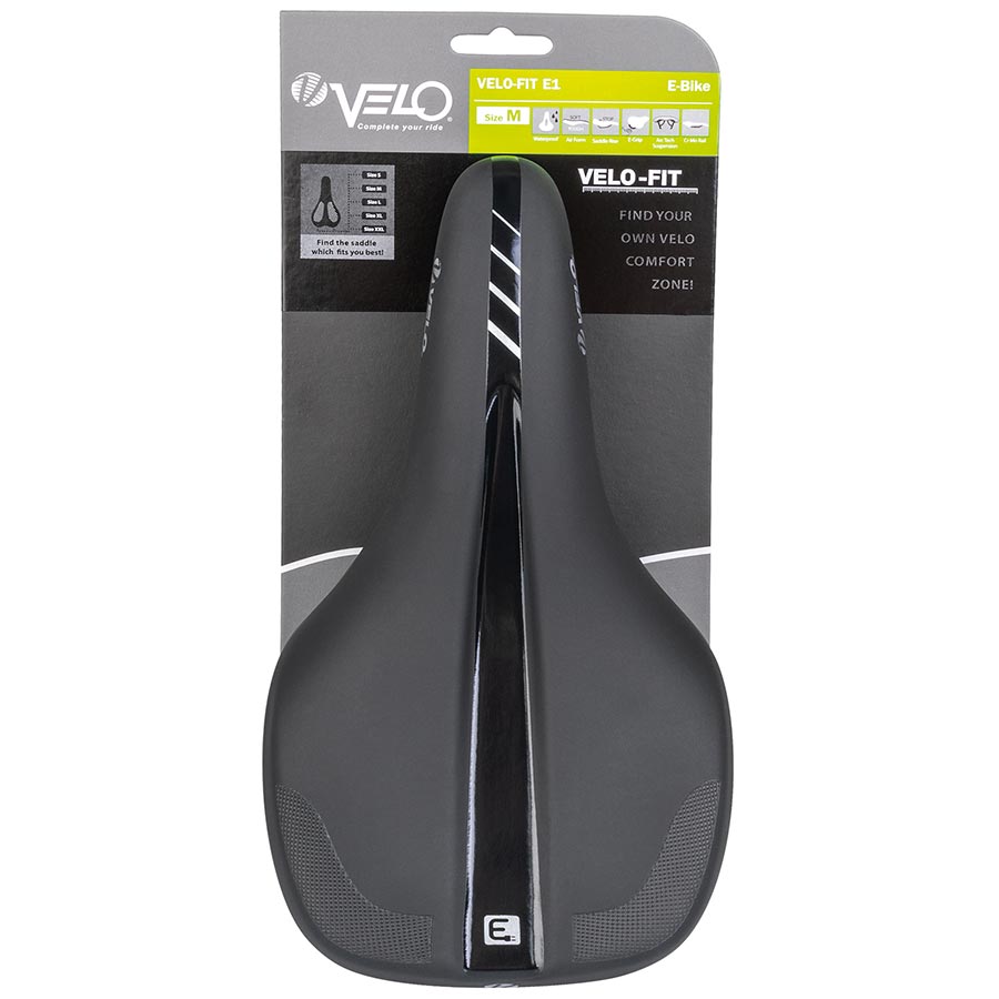 Velo, Fit E1, Saddle, 145 x 270mm, Black