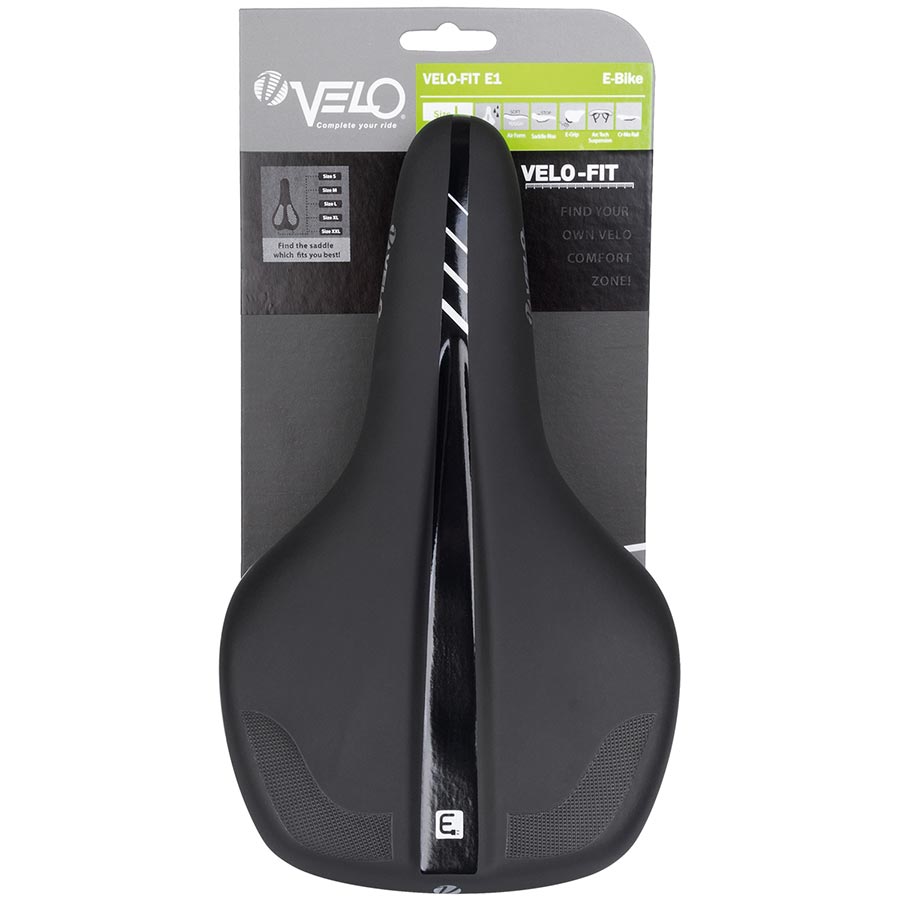 Velo, Fit E1, Saddle, 145 x 270mm, Black