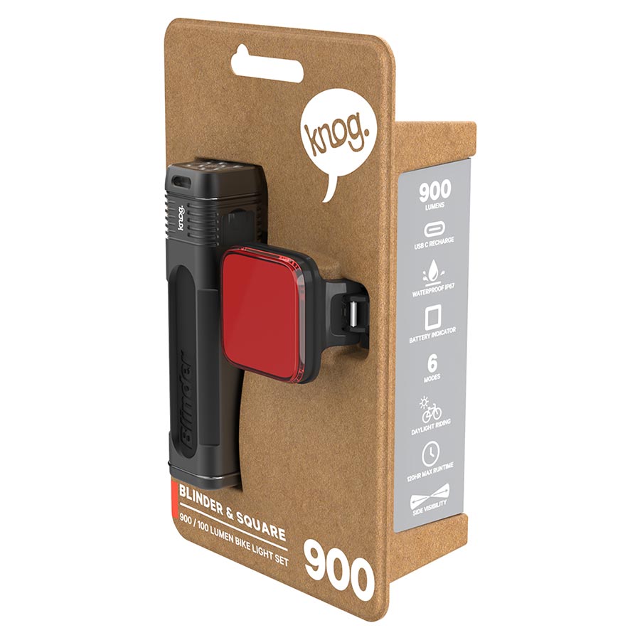 Knog, Blinder 900/ Blinder V, Light, Front and Rear, Black, Set
