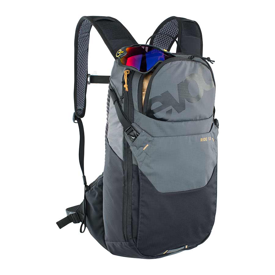 EVOC, Ride 12, Hydration Bag, Volume: 12L, Bladder: Included (2L), Carbon/Grey