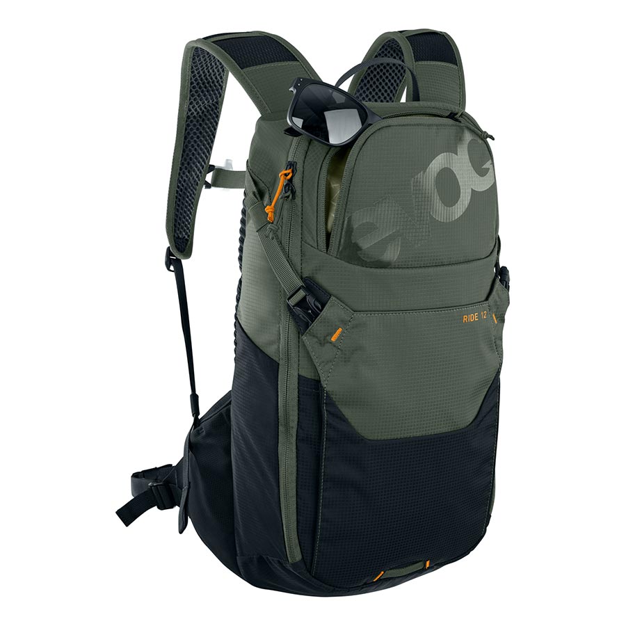 EVOC, Ride 12, Hydration Bag, Volume: 12L, Bladder: Included (2L), Carbon/Grey