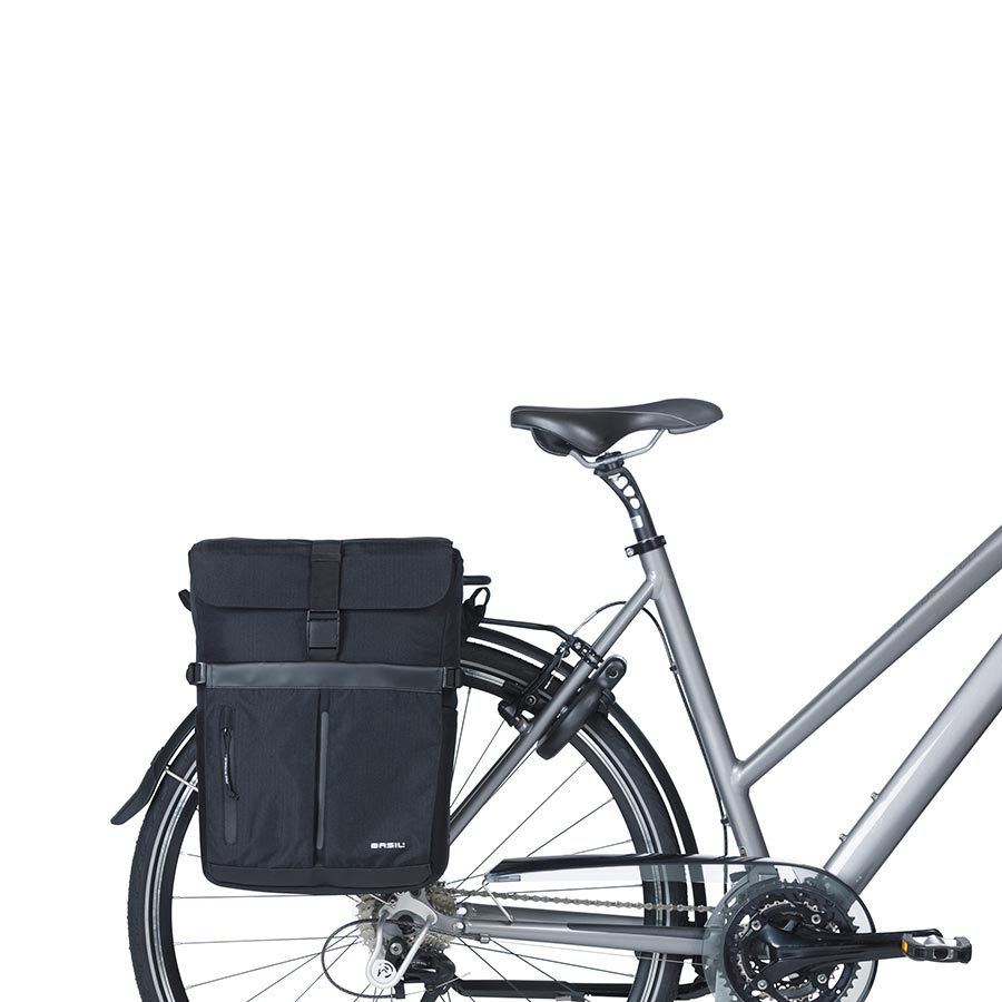 Basil, Move Simple, MIK Hooks, Pannier, 15L, Black