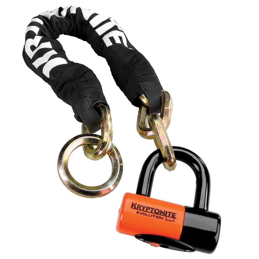 Kryptonite, New York Cinch Ring Chain 1275 w/EV Disc, Chain Lock, Key, 14mm, 76cm, 2.5', Black