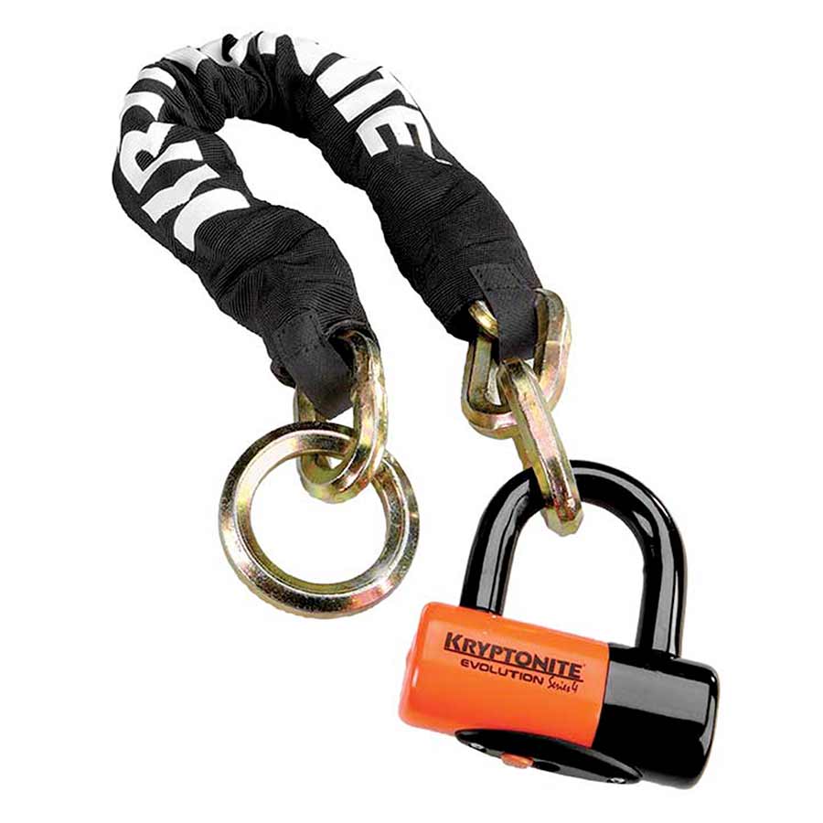 Kryptonite, New York Cinch Ring Chain 1275 w/EV Disc, Chain Lock, Key, 14mm, 76cm, 2.5', Black