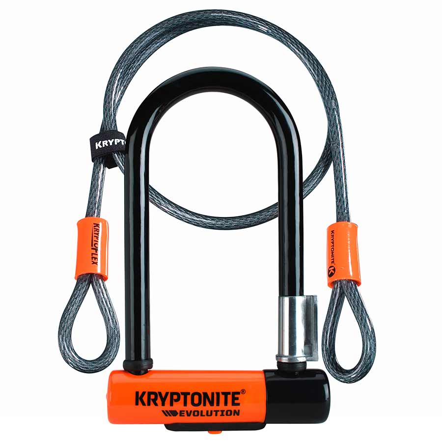 Kryptonite, Evolution STD (DD), U-Lock, Key, 101x229mm, 4''X9'', Thickness in mm: 14mm, Orange