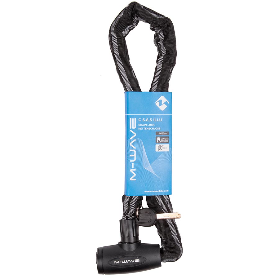 M-Wave, C 6.8,5 Illu Chain, Chain Lock, Key, 6mm, 85cm, Black