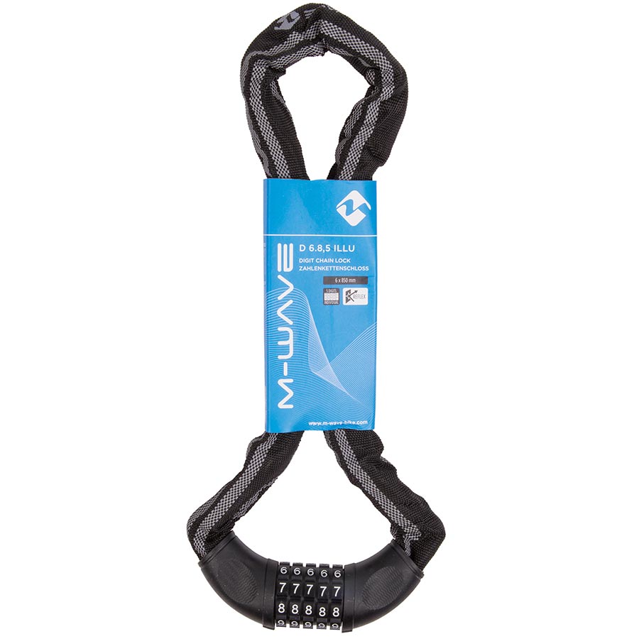 M-Wave, C 6.8,5 Illu Chain, Chain Lock, Key, 6mm, 85cm, Black