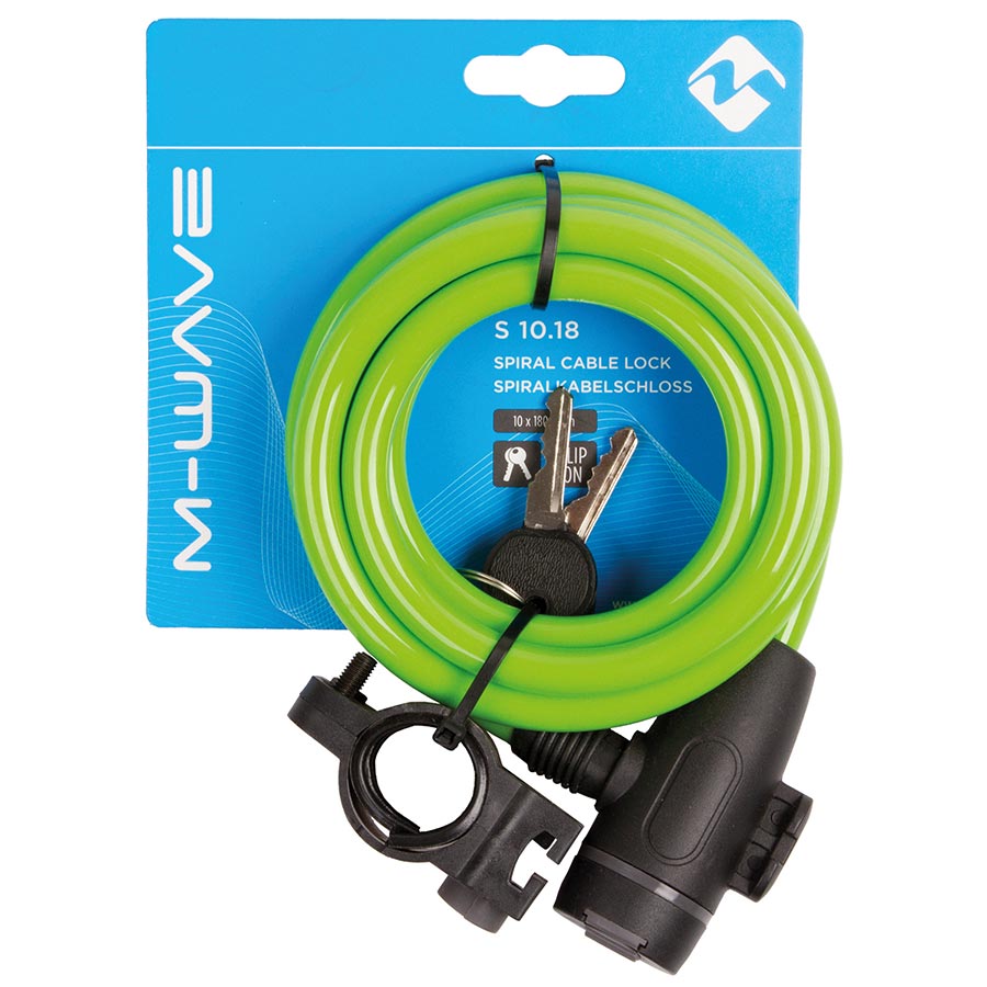 M-Wave, S 10.18, Cable lock, Key, 10mm, 10x1800mm, White