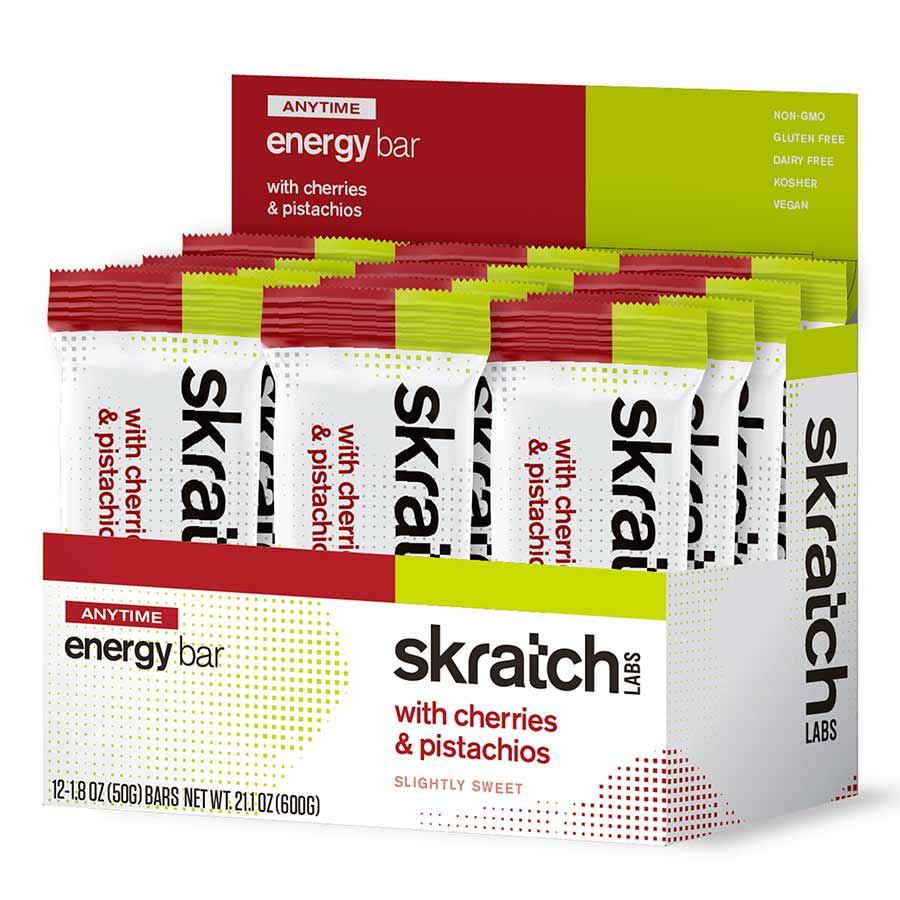 Skratch Labs, Anytime Energy, Bar, Cherry/Pistachio, 12 x 50g