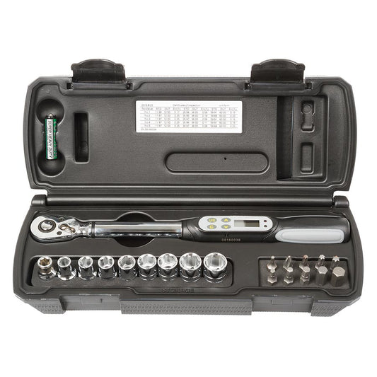 M-Wave, Torque Alarm, Torque Wrench, 3-60Nm, 3/8'' Drive, 3,4,5,6,8,10mm Hex, T25, T30, T40, 8,9,10,11,12,13,14,15mm Socket, Phillips