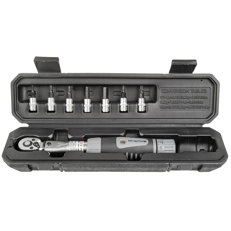 M-Wave, TW-4/24, Torque Wrench, 4-24Nm, 1/4'' Drive, 3,4,5,6,8mm Hex, T10, T25